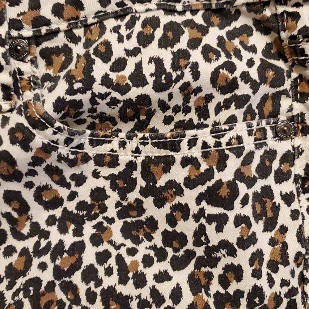Seven7 High Rise Skinny Animal Print Denim Jeans Sz 12 - Picture 4 of 7